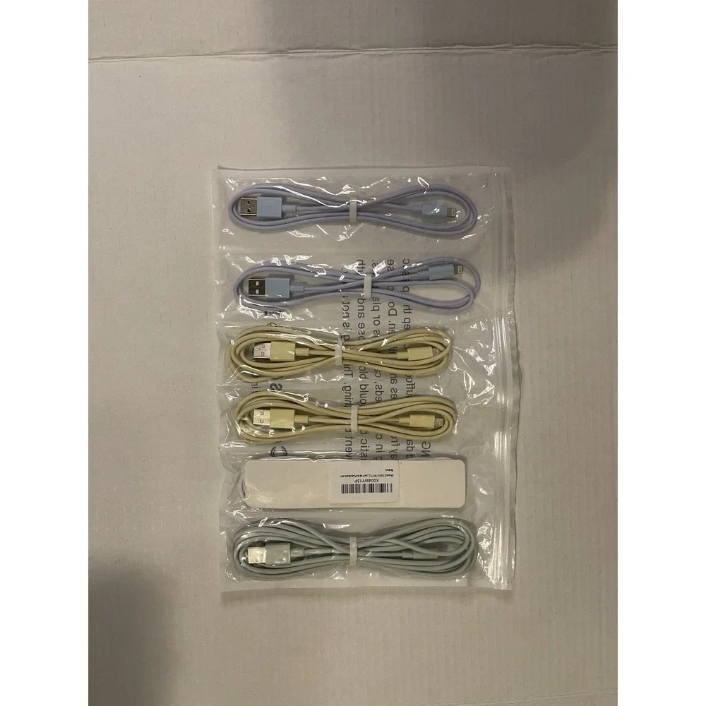4 Pack MFi Certified USB-A to Lightning Cable Set Fast Charge & Sync Pastel